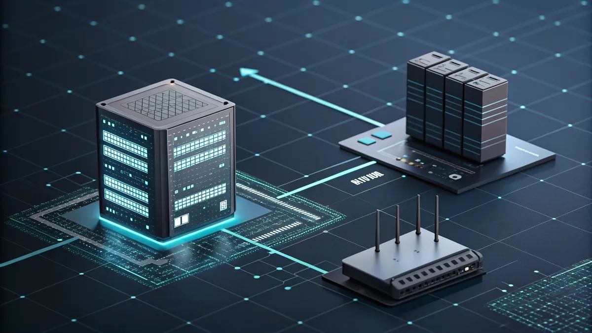 An IP subnet bound by an arrow to one site building, other subnets unbound.